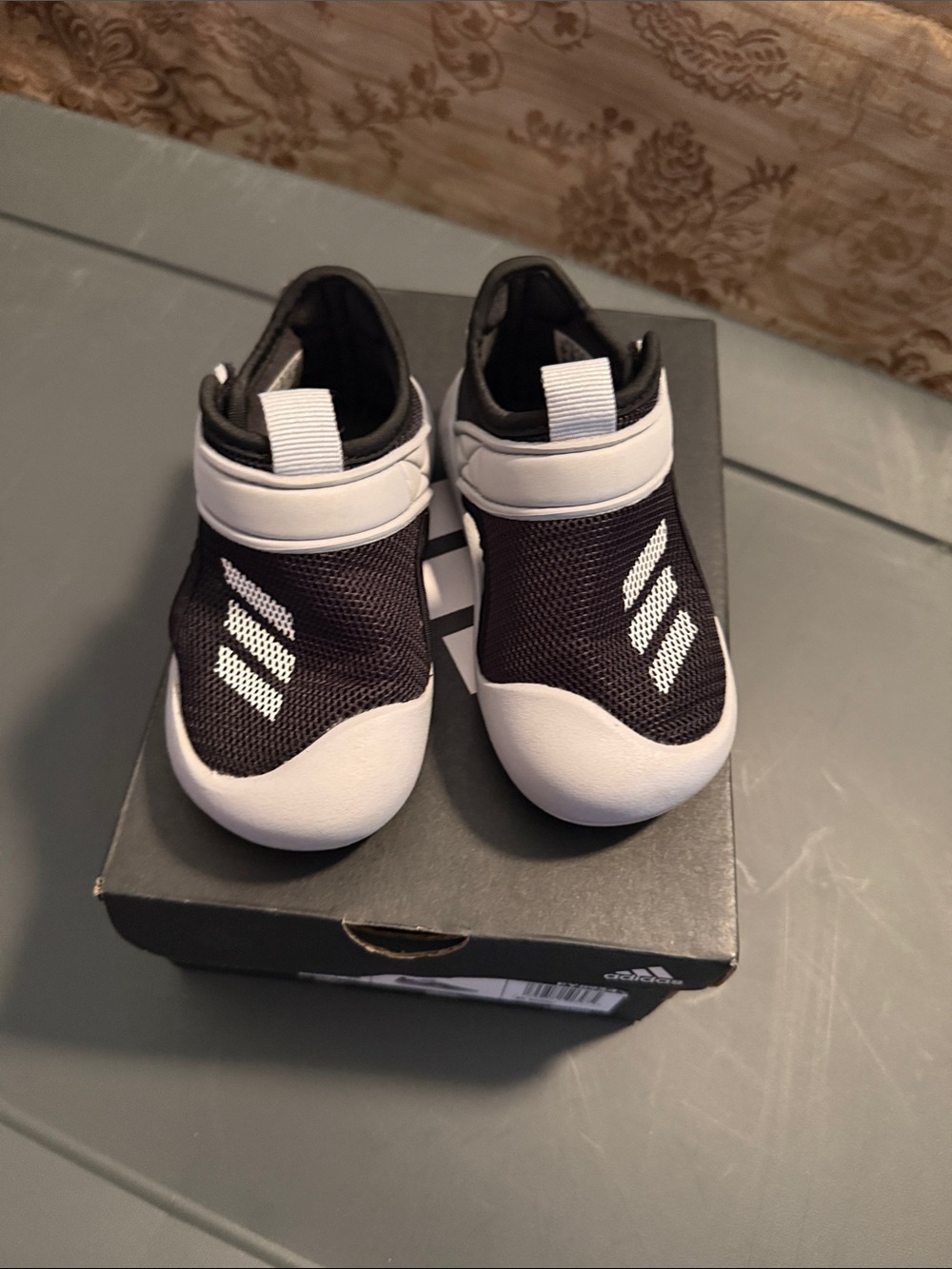 adidas Kids Black and White Slip-On Sneakers